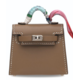 Брелок для сумки Hermès Kelly Twilly Etoupe PHW