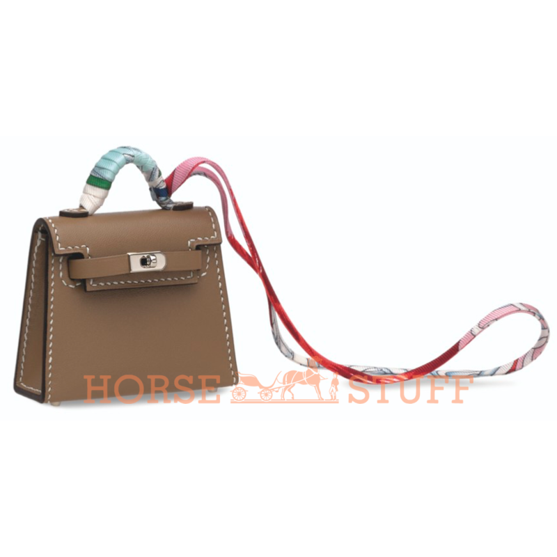 Брелок для сумки Hermès Kelly Twilly Etoupe PHW