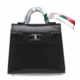 Брелок для сумки Hermès Kelly Twilly Black Lizard PHW