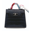 Брелок для сумки Hermès Kelly Twilly Black Crocodile Niloticus PHW