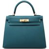 Hermès Kelly Sellier 25 Vert Bosphore Epsom GHW