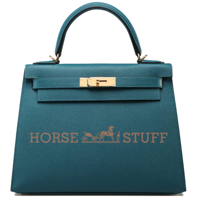 Hermès Kelly Sellier 25 Vert Bosphore Epsom GHW