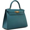 Hermès Kelly Sellier 25 Vert Bosphore Epsom GHW