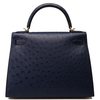 Hermès Kelly Sellier 25 Blue Iris Ostrich GHW