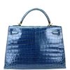 Hermès Kelly Sellier 32 Blue Roi Lisse Crocodile Niloticus GHW