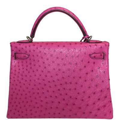 Hermès Kelly Retourne 32 Fuchsia Ostrich PHW