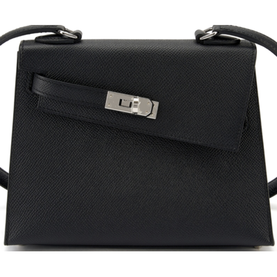 Hermès Limited Edition Kelly en Desordre Sellier 20 Black Epsom PHW