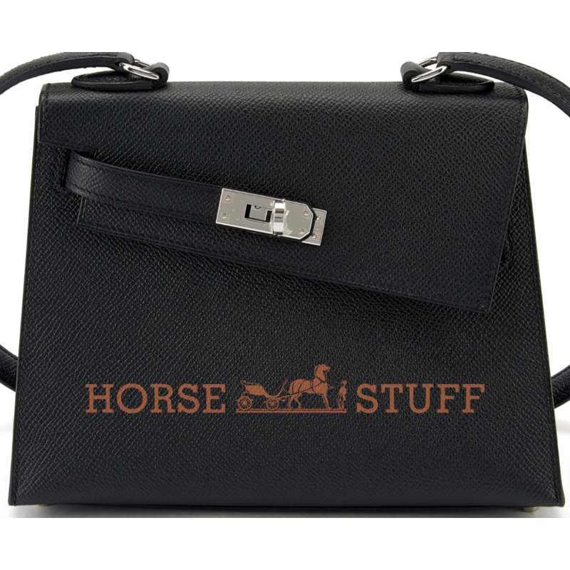 Hermès Limited Edition Kelly en Desordre Sellier 20 Black Epsom PHW