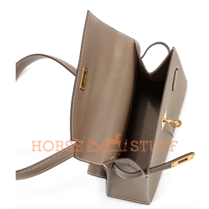 Hermès Limited Edition Kelly en Desordre Sellier 20 Etoupe Epsom GHW