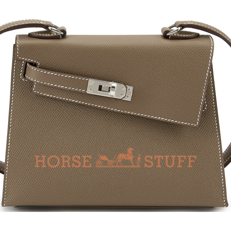 Hermès Limited Edition Kelly en Desordre Sellier 20 Etoupe Epsom PHW