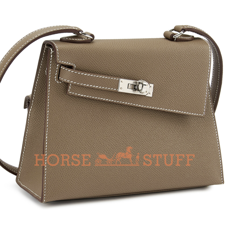 Hermès Limited Edition Kelly en Desordre Sellier 20 Etoupe Epsom PHW