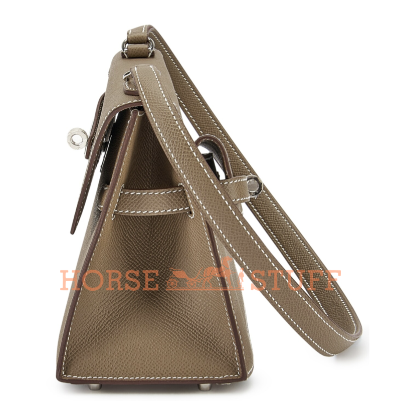 Hermès Limited Edition Kelly en Desordre Sellier 20 Etoupe Epsom PHW