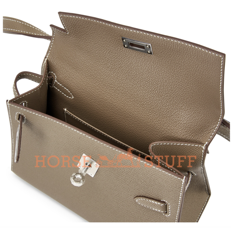 Hermès Limited Edition Kelly en Desordre Sellier 20 Etoupe Epsom PHW