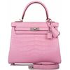 Hermès Kelly Retourne 25 Pink Bubblegum Matte Crocodile Alligator PHW