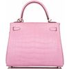 Hermès Kelly Retourne 25 Pink Bubblegum Matte Crocodile Alligator PHW