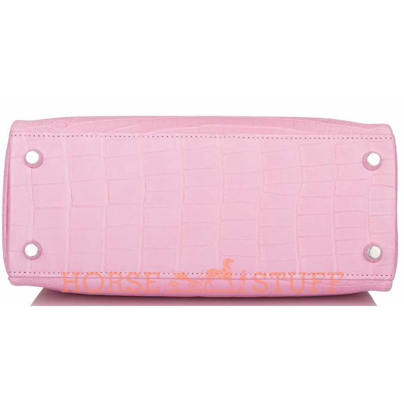 Hermès Kelly Retourne 25 Pink Bubblegum Matte Crocodile Alligator PHW