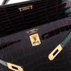 Hermès Kelly Sellier 25 Special Order HSS Amethyst / Vert Cypress Lisse Crocodile Alligator GHW