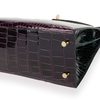Hermès Kelly Sellier 25 Special Order HSS Amethyst / Vert Cypress Lisse Crocodile Alligator GHW