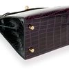 Hermès Kelly Sellier 25 Special Order HSS Amethyst / Vert Cypress Lisse Crocodile Alligator GHW