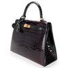 Hermès Kelly Sellier 25 Special Order HSS Amethyst / Vert Cypress Lisse Crocodile Alligator GHW