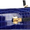 Hermès Kelly Sellier 25 Special Order HSS Blue Electrique / Blue Marine Lisse Crocodile Alligator GHW