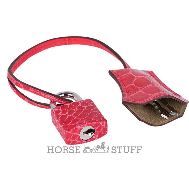 Hermès Kelly Sellier 25 Special Order HSS Verso Rose Extreme / Trench Lisse Crocodile Alligator PHW
