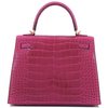 Hermès Kelly Sellier 25 Rose Pourpre Shiny Crocodile Alligator GHW