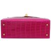 Hermès Kelly Sellier 25 Rose Pourpre Shiny Crocodile Alligator GHW