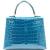 Hermès Kelly Sellier 25 Vert Bosphore Lisse Crocodile Alligator GHW