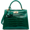 Hermès Kelly Sellier 25 Vert Emerald Lisse Crocodile Alligator GHW