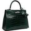 Hermès Kelly Sellier 25 Vert Fonce Lisse Crocodile Alligator PHW