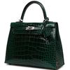 Hermès Kelly Sellier 25 Vert Fonce Lisse Crocodile Alligator PHW