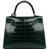 Hermès Kelly Sellier 25 Vert Fonce Lisse Crocodile Alligator PHW