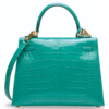 Hermès Kelly Sellier 25 Vert Jade Lisse Crocodile Alligator GHW