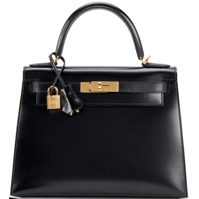 Hermès Kelly Sellier 25 Black Box Calf GHW