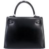 Hermès Kelly Sellier 25 Black Box Calf PHW