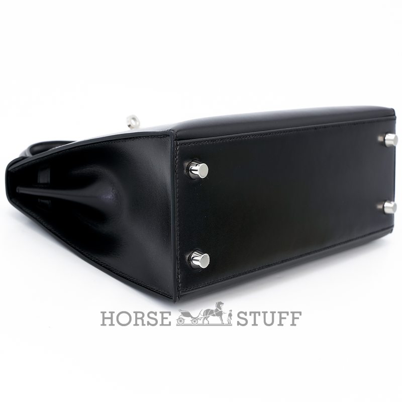 Hermès Kelly Sellier 25 Black Box Calf PHW