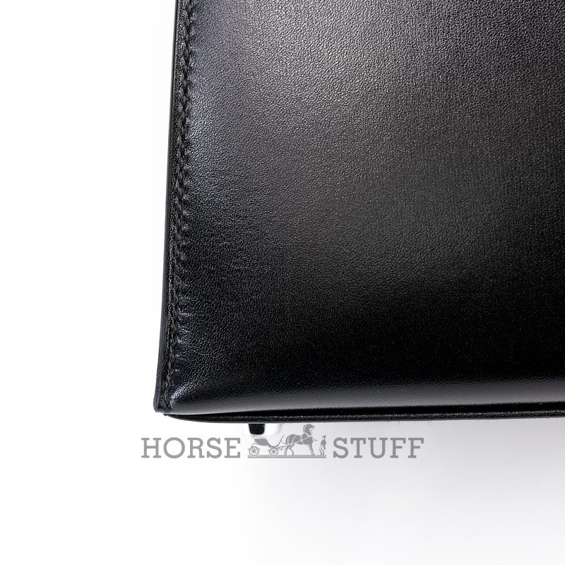 Hermès Kelly Sellier 25 Black Box Calf PHW