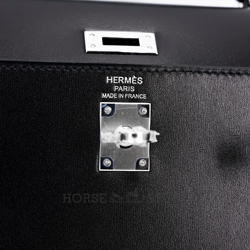 Hermès Kelly Sellier 25 Black Box Calf PHW