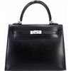 Hermès Kelly Sellier 25 Black Box Calf PHW
