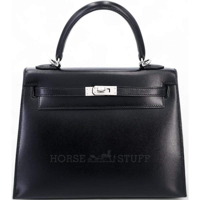Hermès Kelly Sellier 25 Black Box Calf PHW