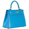 Hermès Kelly Sellier 25 Blue Frida Chèvre GHW