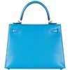 Hermès Kelly Sellier 25 Blue Frida Chèvre GHW