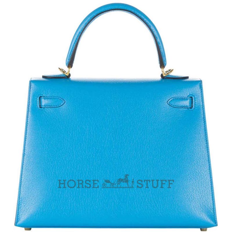 Hermès Kelly Sellier 25 Blue Frida Chèvre GHW