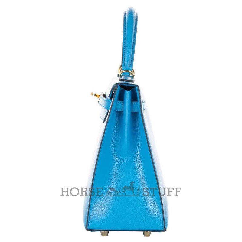 Hermès Kelly Sellier 25 Blue Frida Chèvre GHW
