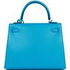 Hermès Kelly Sellier 25 Blue Frida Chèvre PHW