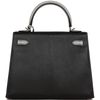 Hermès Kelly Sellier 25 Special Order HSS Black / Gris Perle Chèvre PHW