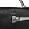 Hermès Kelly Sellier 25 Black / Gris Perle Chèvre PHW