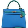 Hermès Kelly Sellier 25 Special Order HSS Blue Hydra / Blue Paon Chevre GHW