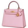 Hermès Kelly Sellier 25 Special Order HSS Rose Sakura Chevre with Rouge de Coeur Contrast Stitching BGHW